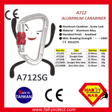 Screw Lock 23KN Taiwan Rock Climbing Carabiner Made Of Aluminum